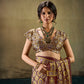 STORI Golden Ajrakh Satin Saree