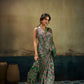 STORI green Ajrakh  Modal Satin Saree