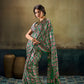 STORI green Ajrakh  Modal Satin Saree