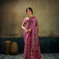 STORI Pink Ajrakh  Modal Satin Saree
