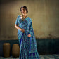 STORI Blue Ajrakh Satin Saree