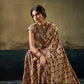STORI Golden Ajrakh Satin Saree