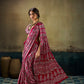 STORI Red Ajrakh Satin Saree