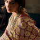 STORI Golden Ajrakh Satin Saree