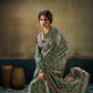 STORI green Ajrakh  Modal Satin Saree