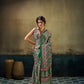 STORI green Ajrakh  Modal Satin Saree