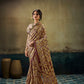 STORI Golden Ajrakh Satin Saree