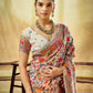 Pearl White Kashmiri Handloom Woven Munga Cotton Saree