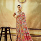 Pearl White Kashmiri Handloom Woven Munga Cotton Saree