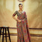 Grey Kashmiri Handloom Woven Munga Cotton saree