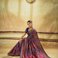  Blue Kashmiri Handloom Woven Munga Cotton Saree