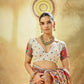 Pearl White Kashmiri Handloom Woven Munga Cotton Saree