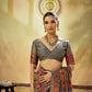 Grey Kashmiri Handloom Woven Munga Cotton saree