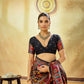 Black Kashmiri Handloom Woven Munga Cotton Saree