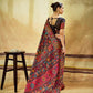 Black Kashmiri Handloom Woven Munga Cotton Saree