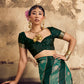 Green Satin Silk Saree