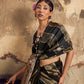 Black Pure Satin Silk Saree