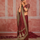 STORI Maroon Bridal Designer Silk Saree