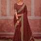 STORI Maroon Bridal Designer Silk Saree