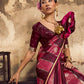 Wine Purple And Pink Satin Silk Saree