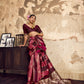 Wine Purple And Pink Satin Silk Saree