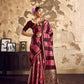Wine Purple And Pink Satin Silk Saree