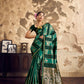 STORI Green Satin Silk Saree