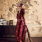 Wine Purple And Pink Satin Silk Saree