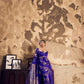 STORI Blue Pure Silk Satin Saree For Women