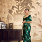 Green Satin Silk Saree