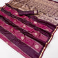 Wine Purple And Pink Satin Silk Saree