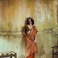STORI Dual Orange Pochampally Handloom Silk Saree