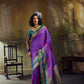 STORI Dual Purple Pochampally Handloom Silk Saree