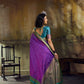 STORI Dual Purple Pochampally Handloom Silk Saree