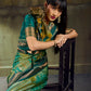 STORI Dual Green Pochampally Handloom Silk Saree