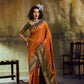 STORI Dual Orange Pochampally Handloom Silk Saree