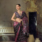 Red Black Ajrakh Printed Saree