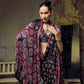 Red Black Ajrakh Printed Saree