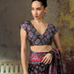 Red Black Ajrakh Printed Saree