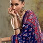 Midnight Blue Ajrakh Printed Saree