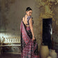 Red Black Ajrakh Printed Saree