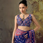 Midnight Blue Ajrakh Printed Saree