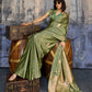 Moss Green Satin Silk Saree