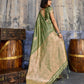 Moss Green Satin Silk Saree