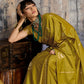 STORI Mehendi Green Satin Silk Saree
