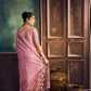 Rose Pink Munga Pure Cotton Handloom Saree