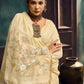 STORI Cream Off White  Munga Pure Cotton Handloom Saree