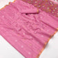 Rose Pink Munga Pure Cotton Handloom Saree