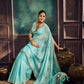 STORI Sky Blue Munga Pure Cotton Handloom Saree