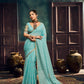STORI Sky Blue Munga Pure Cotton Handloom Saree